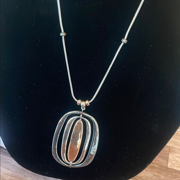 Chico's Black and Gold Statement Necklace with Bold Pendant - Picture 2 of 7